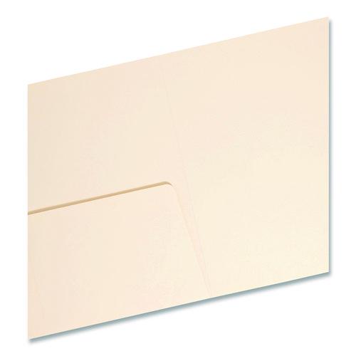 Image of Smead Top Tab File Folders with Inside Pocket, Straight Tabs, Letter Size, Manila, 50/Box