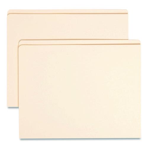 Image of Smead Top Tab File Folders with Inside Pocket, Straight Tabs, Letter Size, Manila, 50/Box