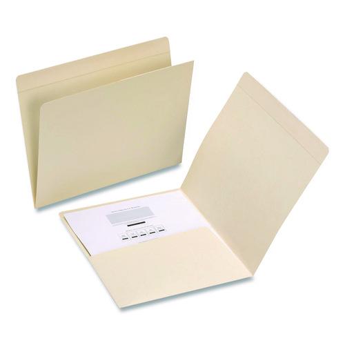 Image of Smead Top Tab File Folders with Inside Pocket, Straight Tabs, Letter Size, Manila, 50/Box