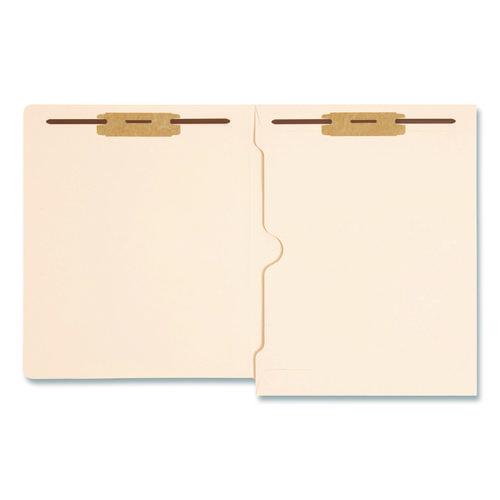Image of Smead 34101 Heavyweight Manila End Tab Fastener Folders with Pocket, Straight Tab, Expands 0.75", 2 Fasteners, Letter Size, Manila, 50/BX