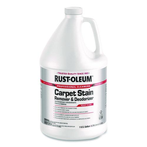 Image of Rust-Oleum® 352253 Professional Carpet Stain Remover Plus Deodorizer, Lemon Scent, 1 gal Jug, 4/Carton