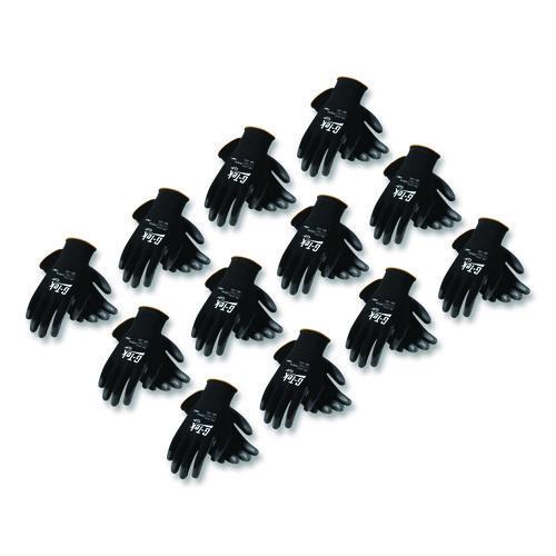 Image of G-Tek® 33-B125/L GP Polyurethane-Coated Nylon Gloves, EN388: 1111, 10" Long, Large, Black, 12 Pairs