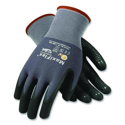 Image of MaxiFlex® 34-874/XL Ultimate Seamless Knit Nylon Gloves, Nitrile MicroFoam Grip: Palm/Fingers, EN388: 4131, X-Large, Gray, 12 Pairs