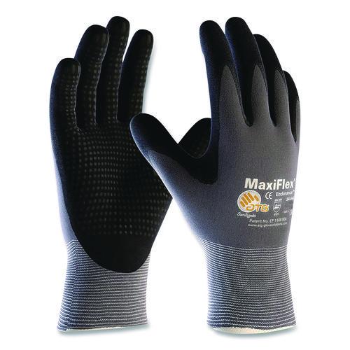 Image of MaxiFlex® 34-874/M Ultimate Seamless Knit Nylon Gloves, Nitrile MicroFoam Grip: Palm/Fingers, EN388: 4131, Medium, Gray, 12 Pairs