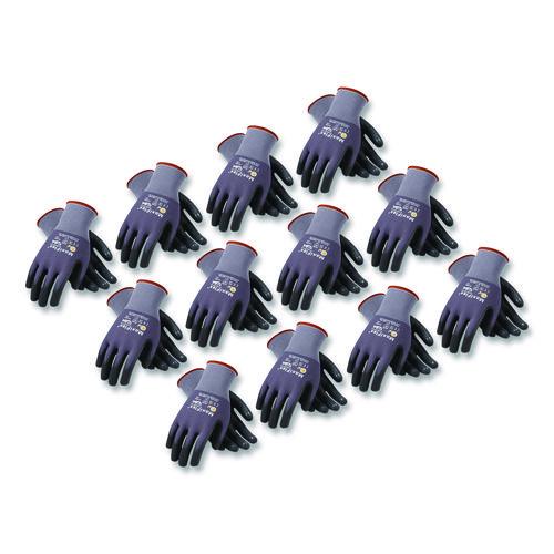 Image of MaxiFlex® 34-874/L Ultimate Seamless Knit Nylon Gloves, Nitrile MicroFoam Grip: Palm/Fingers, EN388: 4131, Large, Gray, 12 Pairs