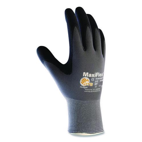 Image of MaxiFlex® 34-874/L Ultimate Seamless Knit Nylon Gloves, Nitrile MicroFoam Grip: Palm/Fingers, EN388: 4131, Large, Gray, 12 Pairs