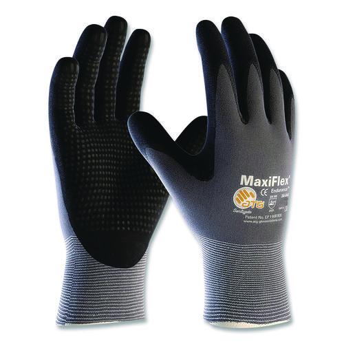Image of MaxiFlex® 34-844/XL Endurance Seamless Knit Nylon Gloves, EN388: 4131, X-Large, Gray/Black, 12 Pairs