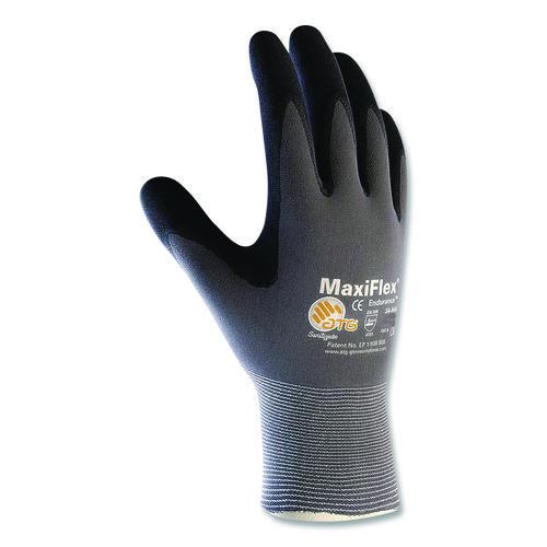 Image of MaxiFlex® 34-844/M Endurance Seamless Knit Nylon Gloves, EN388: 4131, Medium, Gray/Black, 12 Pairs