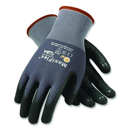 Image of MaxiFlex® 34-844/L Endurance Seamless Knit Nylon Gloves, EN388: 4131, Large (Size 9), Gray/Black, 12 Pairs
