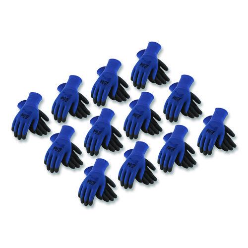 Image of G-Tek® 34-500/L GP Nitrile-Coated Nylon Gloves, EN388: 4121, 10" Long, Large, Blue/Black, 12 Pairs