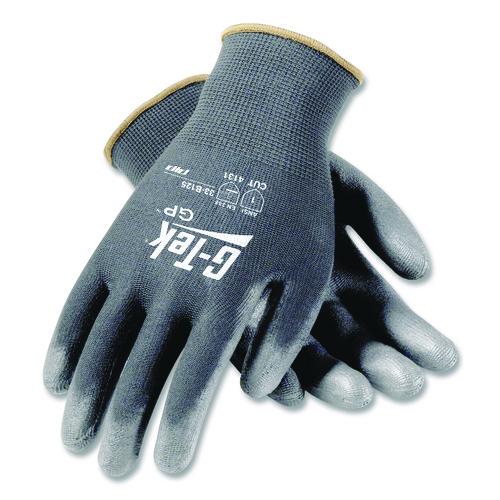 Image of G-Tek® 33-G125/S GP Polyurethane-Coated Nylon Gloves, EN388: 1111, 10" Long, Small, Gray, 12 Pairs