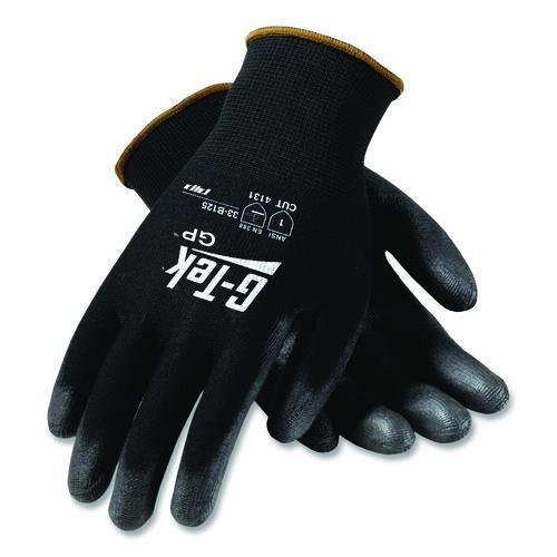 Image of G-Tek® 33-B125/XL GP Polyurethane-Coated Nylon Gloves, EN388: 1111, 10" Long, X-Large, Black, 12 Pairs