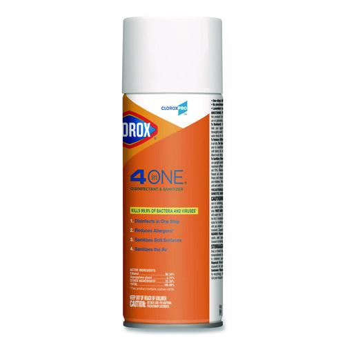 Image of Clorox® 31043 4-In-One Disinfectant And Sanitizer, Citrus, 14 Oz Aerosol Spray
