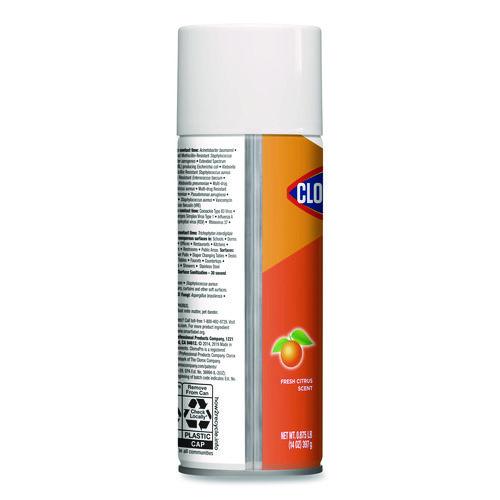 Image of Clorox® 31043 4-In-One Disinfectant And Sanitizer, Citrus, 14 Oz Aerosol Spray
