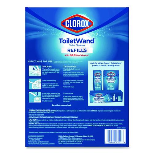 Image of Clorox® 31049 ToiletWand Toilet Cleaning Refills, Toilet Cleaning Scrubbing Pads, Blue/White, 20/Pack