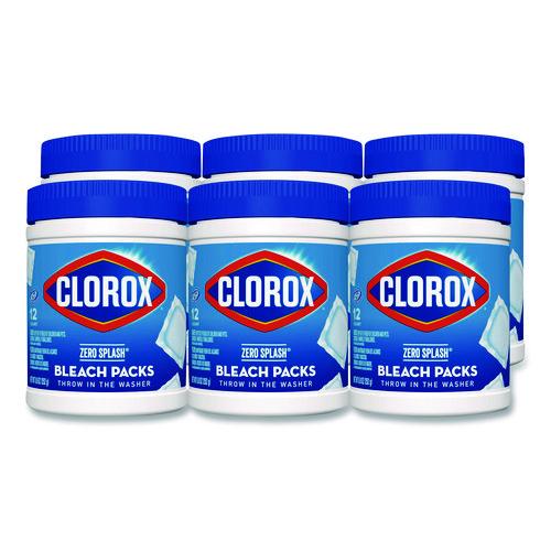 Image of Clorox® 31371 Zero Splash Bleach Packs, Regular, 12 Packs/Canister, 6 Canisters/Carton