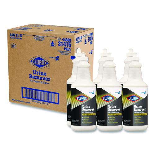 Image of Clorox® 31415 CloroxPro Urine Remover for Stains and Odors, 32 oz Pull top Bottle, 6/Carton