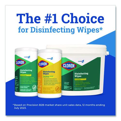 Image of Clorox® 31547 Disinfecting Wipes, 1-Ply, 7 x 8, Fresh Scent, White, 700/Bucket