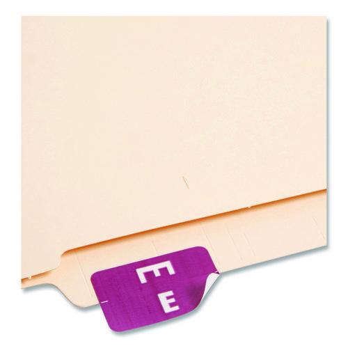Image of Smead 67175 Alphaz Color-Coded Second Letter Alphabetical Labels, E, 1 X 1.63, Purple, 10/sheet, 10 Sheets/pack