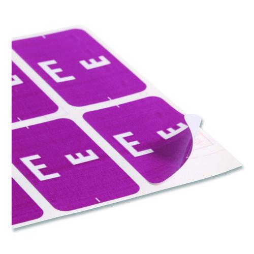Image of Smead 67175 Alphaz Color-Coded Second Letter Alphabetical Labels, E, 1 X 1.63, Purple, 10/sheet, 10 Sheets/pack