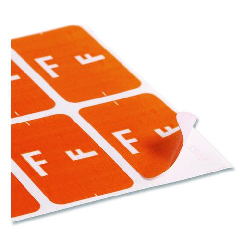 Image of Smead 67176 Alphaz Color-Coded Second Letter Alphabetical Labels, F, 1 X 1.63, Orange, 10/sheet, 10 Sheets/pack
