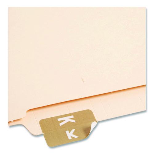 Image of Smead 67181 Alphaz Color-Coded Second Letter Alphabetical Labels, K, 1 X 1.63, Light Brown, 10/sheet, 10 Sheets/pack