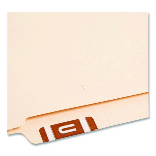 Image of Smead 67191 Alphaz Color-Coded Second Letter Alphabetical Labels, U, 1 X 1.63, Dark Brown, 10/sheet, 10 Sheets/pack