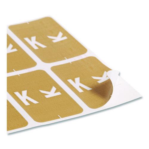 Image of Smead 67181 Alphaz Color-Coded Second Letter Alphabetical Labels, K, 1 X 1.63, Light Brown, 10/sheet, 10 Sheets/pack