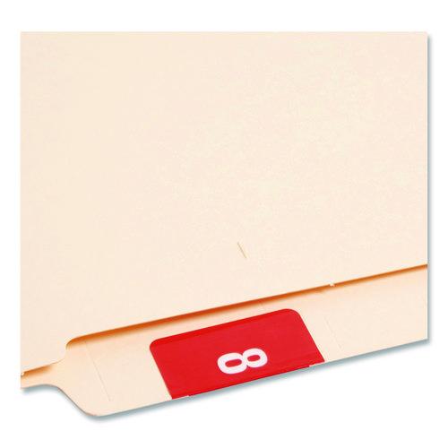 Image of Smead Numerical End Tab File Folder Labels, 8, 1.5 X 1.5, Red, 250/roll