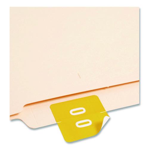 Image of Smead 67420 Numerical End Tab File Folder Labels, 0, 1.5 X 1.5, Yellow, 250/roll