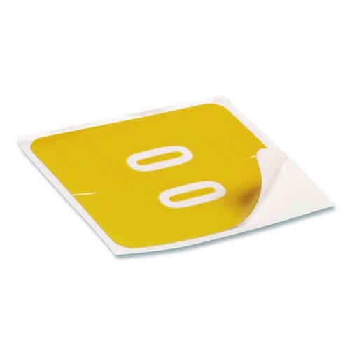 Image of Smead 67420 Numerical End Tab File Folder Labels, 0, 1.5 X 1.5, Yellow, 250/roll