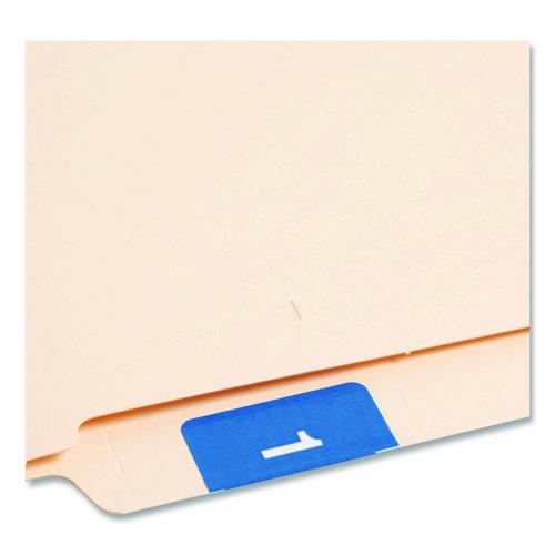Image of Smead 67421 Numerical End Tab File Folder Labels, 1, 1.5 X 1.5, Light Blue, 250/roll