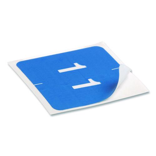 Image of Smead 67421 Numerical End Tab File Folder Labels, 1, 1.5 X 1.5, Light Blue, 250/roll