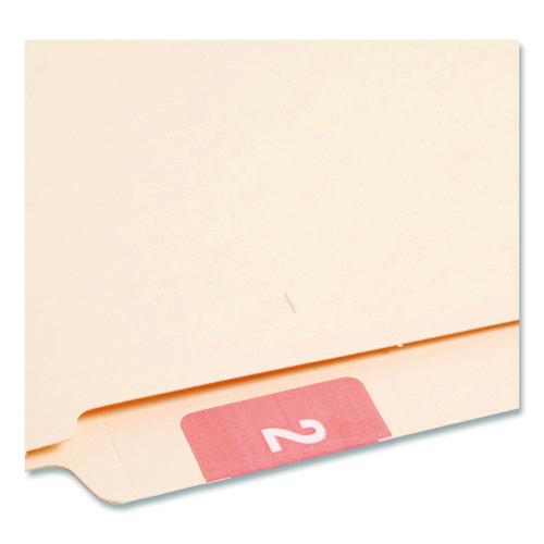 Image of Smead 67422 Numerical End Tab File Folder Labels, 2, 1.5 X 1.5, Pink, 250/roll