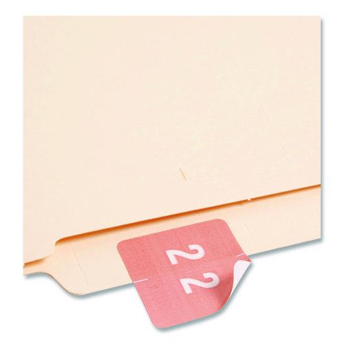 Image of Smead 67422 Numerical End Tab File Folder Labels, 2, 1.5 X 1.5, Pink, 250/roll