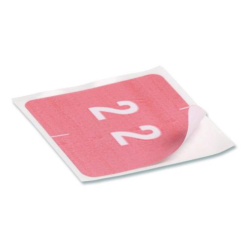 Image of Smead 67422 Numerical End Tab File Folder Labels, 2, 1.5 X 1.5, Pink, 250/roll
