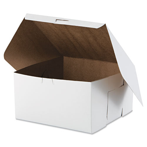 Image of SCT® SCH 0977 White One-Piece Non-Window Bakery Boxes, 10 x 10 x 5.5, White, Paper, 100/Carton