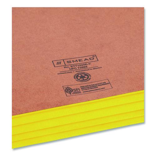 Image of Smead 73688 Redrope Drop-Front End Tab File Pockets, Fully Lined 6.5" High Gussets, 3.5" Expansion, Letter Size, Redrope/Yellow, 10/Box