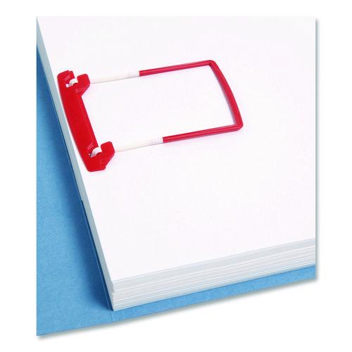 Image of Smead 68260 U-Clip Bonded Fasteners, 2" Capacity, 2.75" Center To Center, Red/white, 100/box