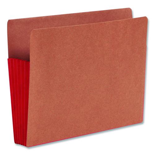 Image of Smead 73696 Redrope Drop-Front End Tab File Pockets, Fully Lined 6.5" High Gussets, 5.25" Expansion, Letter Size, Redrope/Red, 10/Box