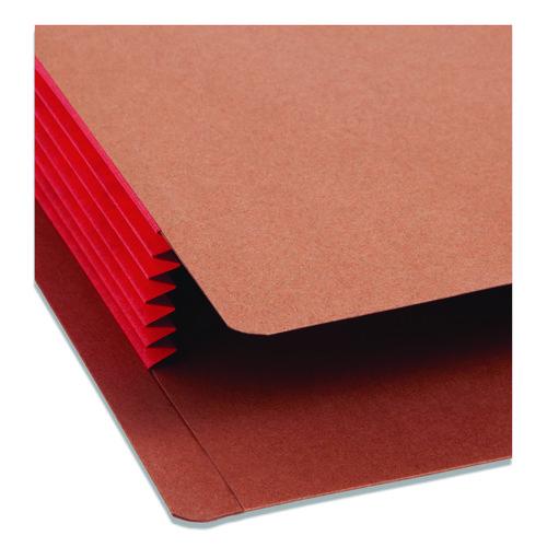 Image of Smead 73696 Redrope Drop-Front End Tab File Pockets, Fully Lined 6.5" High Gussets, 5.25" Expansion, Letter Size, Redrope/Red, 10/Box