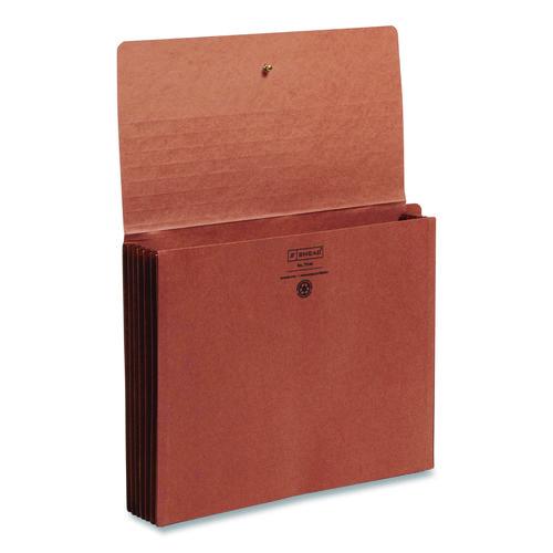 Image of Smead Redrope End Tab Wallets, 5.25" Expansion, 1 Section, Elastic Cord Closure, Straight Tabs, Letter Size, Redrope, 10/Box
