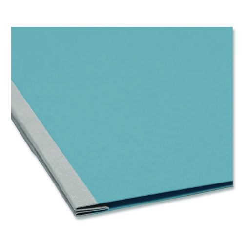 Image of Smead Prong Fastener Premium Pressboard Report Cover, Two-Piece Prong Fastener, 3" Capacity, 8.5 x 11, Blue
