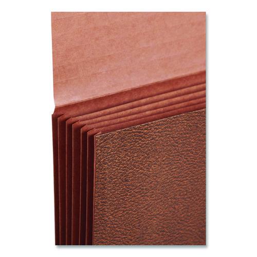 Image of Smead Classic Expanding Partition Wallet with Tear Resistant Gusset/Elastic Cord, 5.25" Exp, 6 Section, Legal Size, Redrope, 10/Box