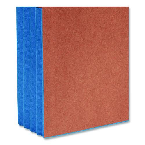 Image of Smead Redrope Drop-Front End Tab File Pockets, Fully Lined 6.5" High Gussets, 3.5" Expansion, Letter Size, Redrope/Blue, 10/Box