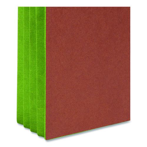 Image of Smead 73680 Redrope Drop-Front End Tab File Pockets, Fully Lined 6.5" High Gussets, 3.5" Expansion, Letter Size, Redrope/Green, 10/Box