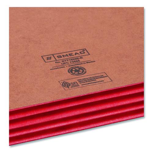 Image of Smead 73686 Redrope Drop-Front End Tab File Pockets, Fully Lined 6.5" High Gussets, 3.5" Expansion, Letter Size, Redrope/Red, 10/Box
