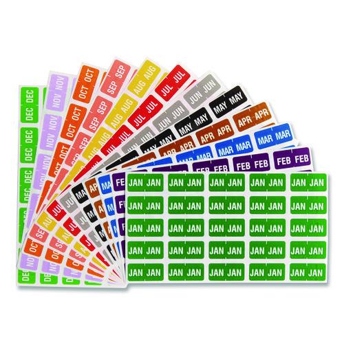 Image of Smead Monthly End Tab File Folder Labels, Jan-Dec, 0.5 X 1, Assorted, 25/sheet, 120 Sheets/box
