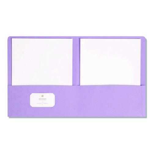 Image of Smead 87865 Two-Pocket Folders, Accommodates (100) 11 x 8.5 Sheets, Lavender, 25/Box