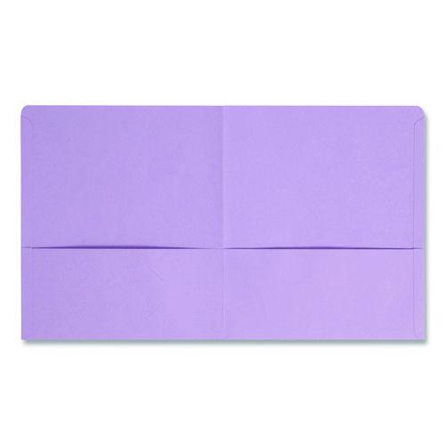Image of Smead 87865 Two-Pocket Folders, Accommodates (100) 11 x 8.5 Sheets, Lavender, 25/Box